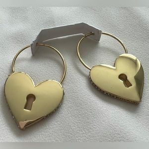 Heart lock earrings